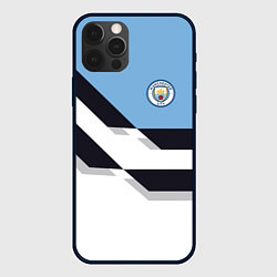 Чехол для iPhone 12 Pro Manchester City FC: White style, цвет: 3D-черный