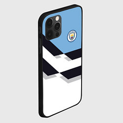 Чехол для iPhone 12 Pro Manchester City FC: White style, цвет: 3D-черный — фото 2