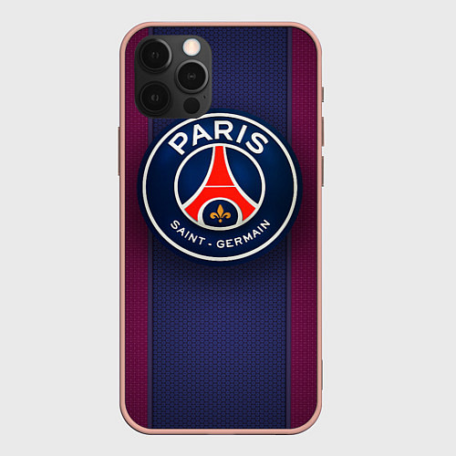 Чехол iPhone 12 Pro Paris Saint-Germain / 3D-Светло-розовый – фото 1