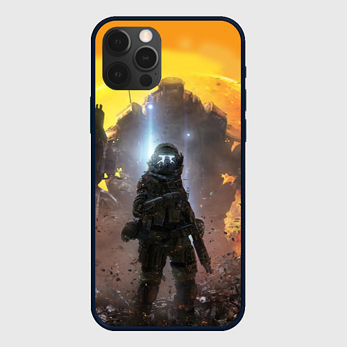 Чехол iPhone 12 Pro Titanfall: Robots War / 3D-Черный – фото 1