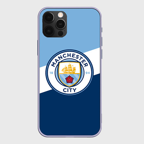 Чехол iPhone 12 Pro FC Manchester City: Colors / 3D-Светло-сиреневый – фото 1