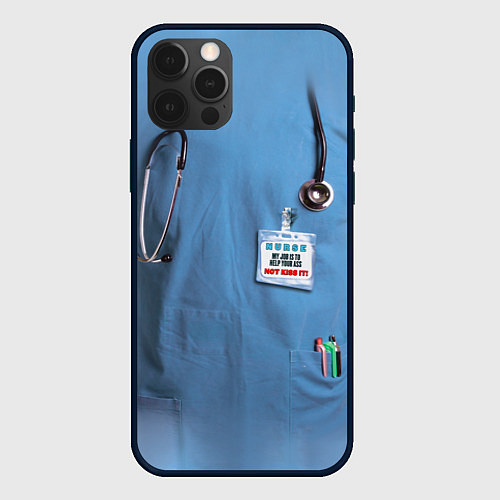 Чехол iPhone 12 Pro Костюм врача / 3D-Черный – фото 1
