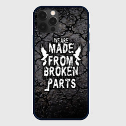 Чехол для iPhone 12 Pro Made from broken parts, цвет: 3D-черный
