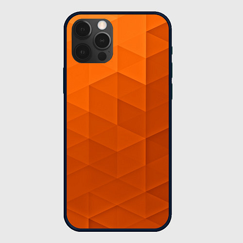 Чехол iPhone 12 Pro Orange abstraction / 3D-Черный – фото 1