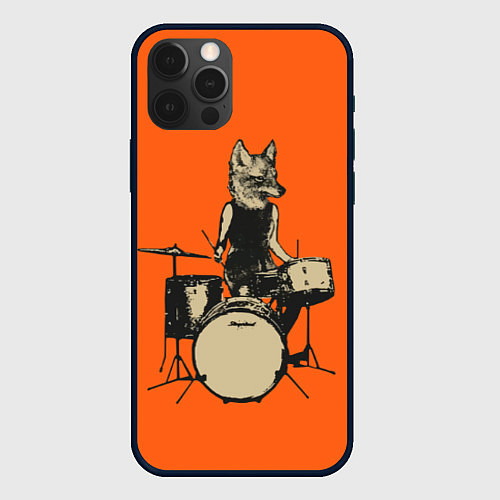 Чехол iPhone 12 Pro Drums Fox / 3D-Черный – фото 1