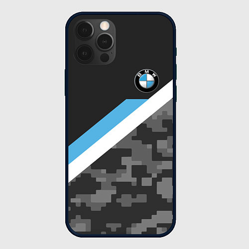 Чехол iPhone 12 Pro BMW: Pixel Military / 3D-Черный – фото 1