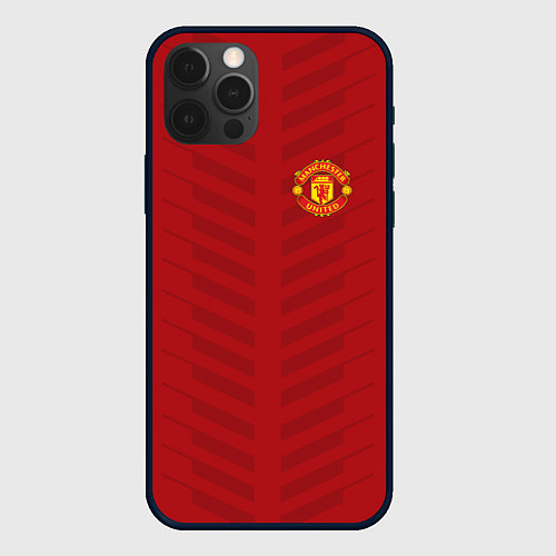 Чехол iPhone 12 Pro Manchester United: Red Lines / 3D-Черный – фото 1