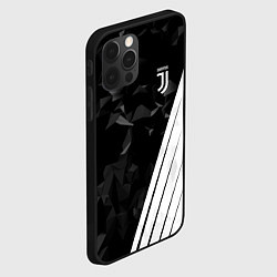 Чехол для iPhone 12 Pro FC Juventus: Abstract, цвет: 3D-черный — фото 2