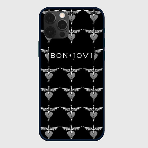 Чехол iPhone 12 Pro Bon Jovi / 3D-Черный – фото 1