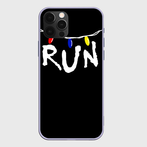 Чехол iPhone 12 Pro Stranger Things RUN / 3D-Светло-сиреневый – фото 1