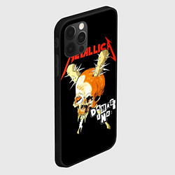 Чехол для iPhone 12 Pro Metallica - orange skull, цвет: 3D-черный — фото 2