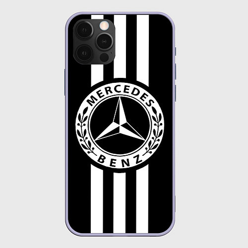 Чехол iPhone 12 Pro Mercedes-Benz Black / 3D-Светло-сиреневый – фото 1