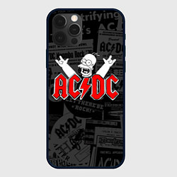 Чехол для iPhone 12 Pro AC DC - Homer Simpson, цвет: 3D-черный