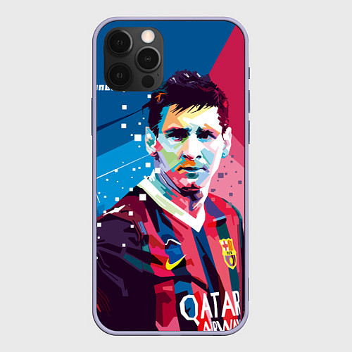 Чехол iPhone 12 Pro Lionel Messi / 3D-Светло-сиреневый – фото 1