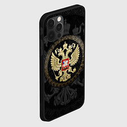 Чехол для iPhone 12 Pro Золотой Герб России, цвет: 3D-черный — фото 2