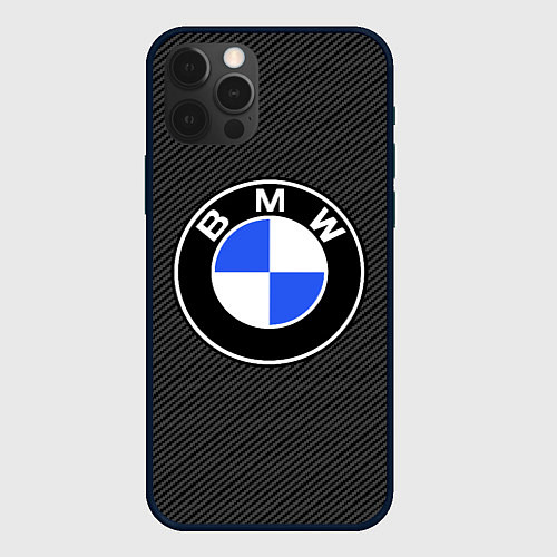 Чехол iPhone 12 Pro BMW CARBON БМВ КАРБОН / 3D-Черный – фото 1