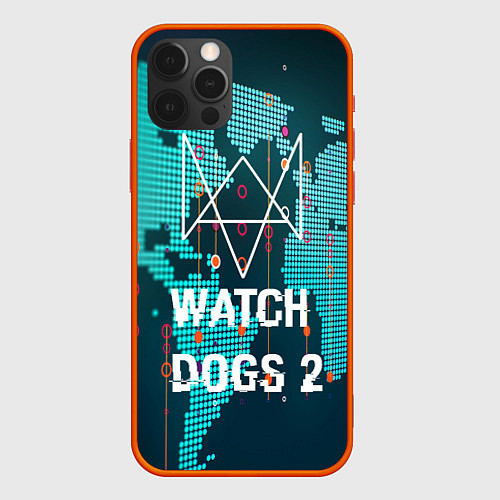 Чехол iPhone 12 Pro Watch Dogs 2: Network Hack / 3D-Красный – фото 1