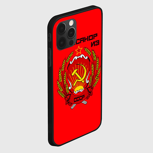 Чехол iPhone 12 Pro Александр из СССР / 3D-Черный – фото 2