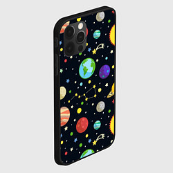 Чехол для iPhone 12 Pro Солнечная система, цвет: 3D-черный — фото 2