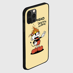 Чехол для iPhone 12 Pro Cuphead: Flame Mugman, цвет: 3D-черный — фото 2