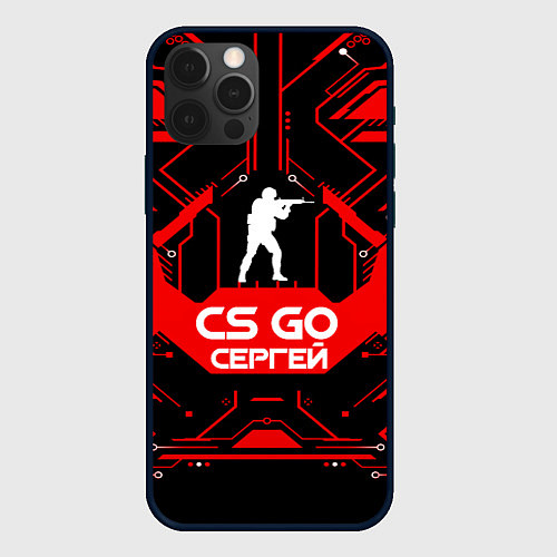 Чехол iPhone 12 Pro CS:GO - Сергей / 3D-Черный – фото 1