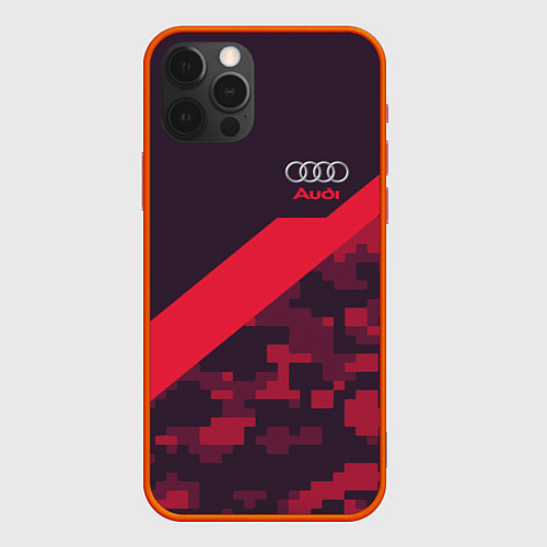 Чехол iPhone 12 Pro Audi: Red Pixel / 3D-Красный – фото 1