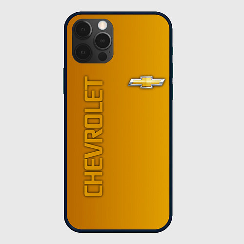 Чехол iPhone 12 Pro Chevrolet желтый градиент / 3D-Черный – фото 1