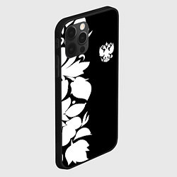 Чехол для iPhone 12 Pro Russia: B&W Floral, цвет: 3D-черный — фото 2