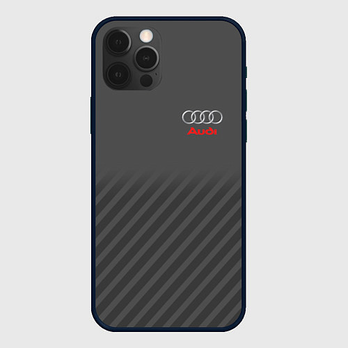 Чехол iPhone 12 Pro Audi: Grey Sport Line / 3D-Черный – фото 1