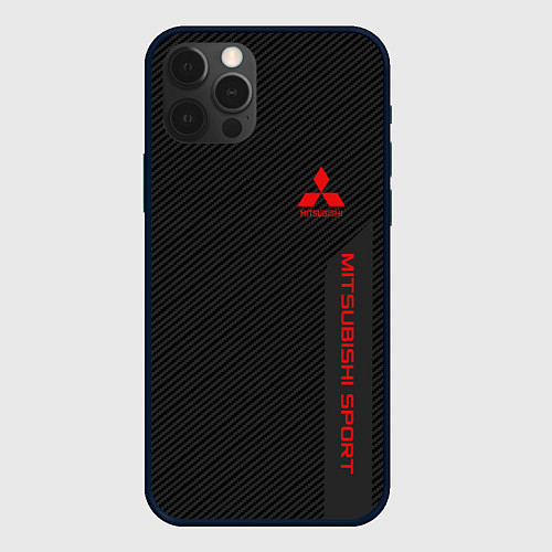 Чехол iPhone 12 Pro Mitsubishi: Sport Line / 3D-Черный – фото 1