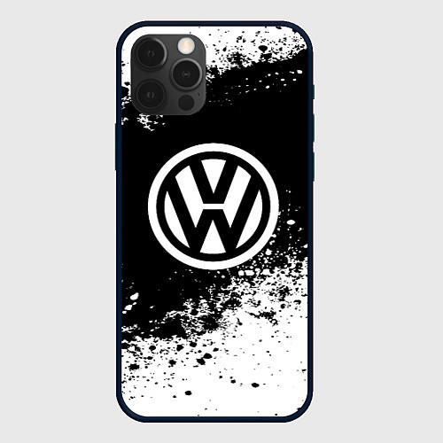 Чехол iPhone 12 Pro Volkswagen: Black Spray / 3D-Черный – фото 1