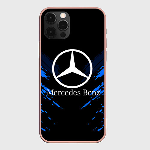 Чехол iPhone 12 Pro Mercedes-Benz: Blue Anger / 3D-Светло-розовый – фото 1