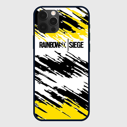 Чехол iPhone 12 Pro Rainbow Six Siege: Yellow / 3D-Черный – фото 1