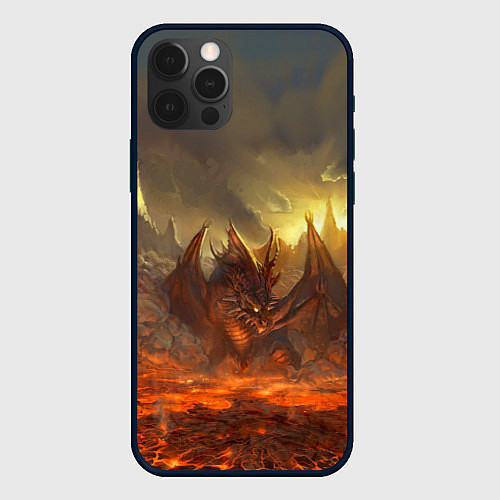 Чехол iPhone 12 Pro Linage II: Fire Dragon / 3D-Черный – фото 1