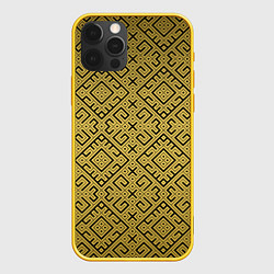 Чехол для iPhone 12 Pro Обережная вышивка, цвет: 3D-желтый