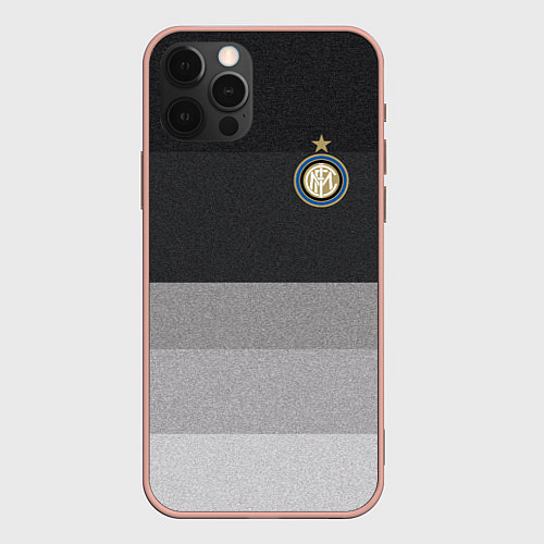 Чехол iPhone 12 Pro ФК Интер: Серый стиль / 3D-Светло-розовый – фото 1