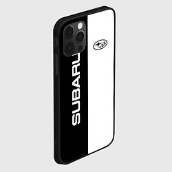 Чехол для iPhone 12 Pro Subaru B&W, цвет: 3D-черный — фото 2