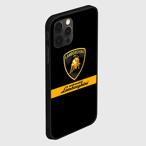 Чехол iPhone 12 Pro Lamborghini Automobili / 3D-Черный – фото 2