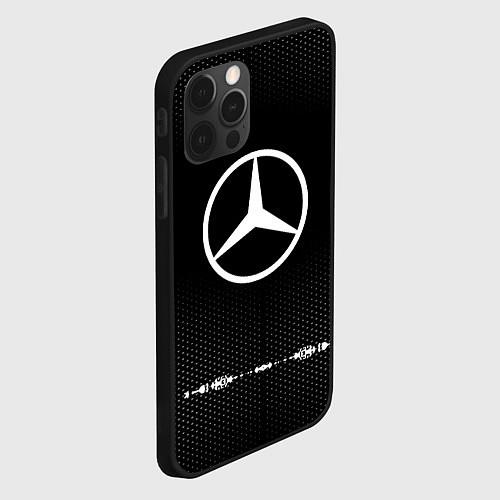 Чехол iPhone 12 Pro Mercedes: Black Abstract / 3D-Черный – фото 2