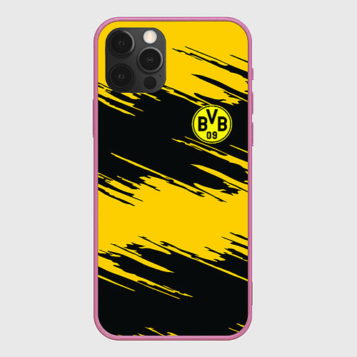 Чехол iPhone 12 Pro BVB 09: Yellow Breaks / 3D-Малиновый – фото 1