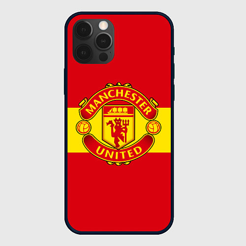 Чехол iPhone 12 Pro FC Man United: Red Style / 3D-Черный – фото 1