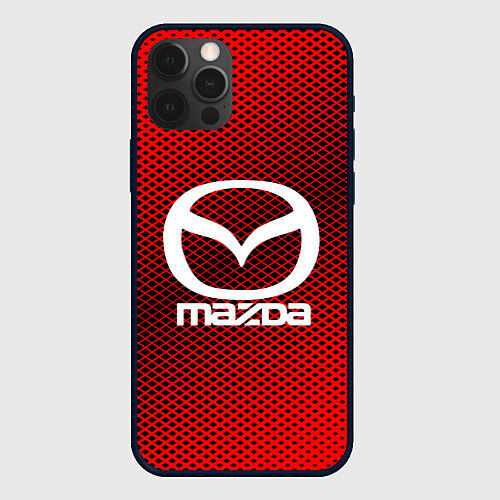 Чехол iPhone 12 Pro Mazda: Red Carbon / 3D-Черный – фото 1