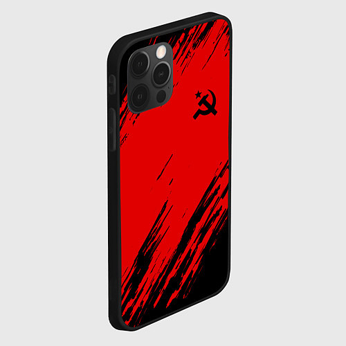 Чехол iPhone 12 Pro USSR: Red Patriot / 3D-Черный – фото 2