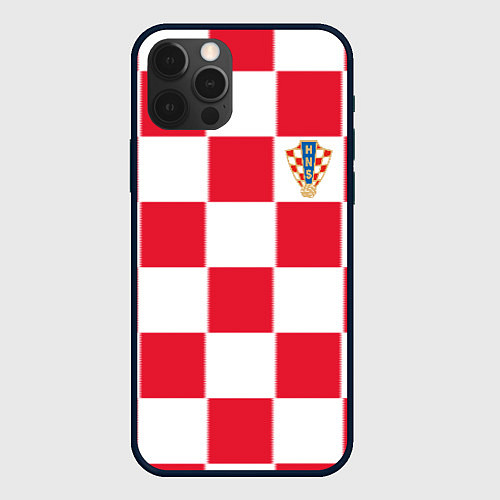 Чехол iPhone 12 Pro Сборная Хорватии: Домашняя ЧМ-2018 / 3D-Черный – фото 1