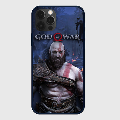 Чехол iPhone 12 Pro God of War: Kratos / 3D-Черный – фото 1