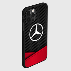 Чехол для iPhone 12 Pro Mercedes Benz: Grey Carbon, цвет: 3D-черный — фото 2