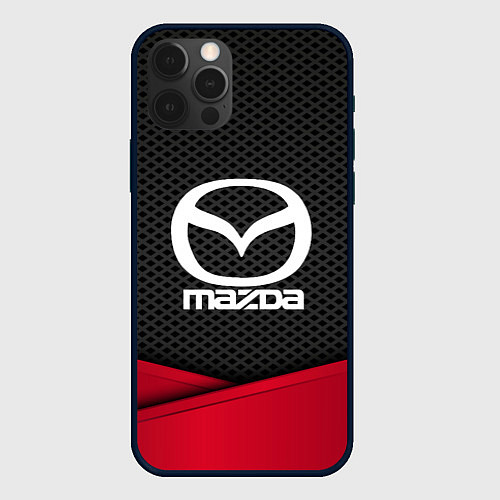 Чехол iPhone 12 Pro Mazda: Grey Carbon / 3D-Черный – фото 1