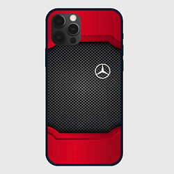 Чехол для iPhone 12 Pro Mercedes Benz: Metal Sport, цвет: 3D-черный
