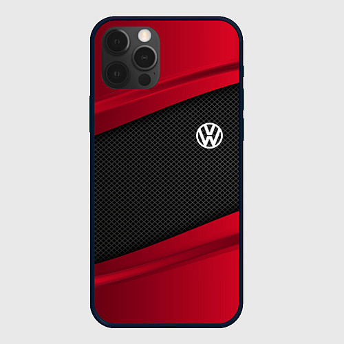 Чехол iPhone 12 Pro Volkswagen: Red Sport / 3D-Черный – фото 1