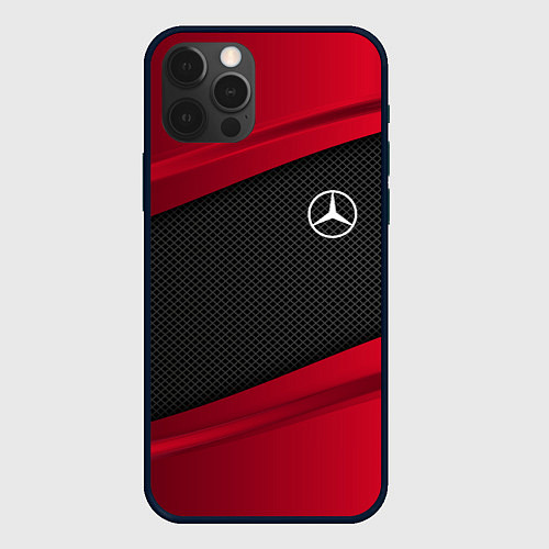 Чехол iPhone 12 Pro Mercedes Benz: Red Sport / 3D-Черный – фото 1